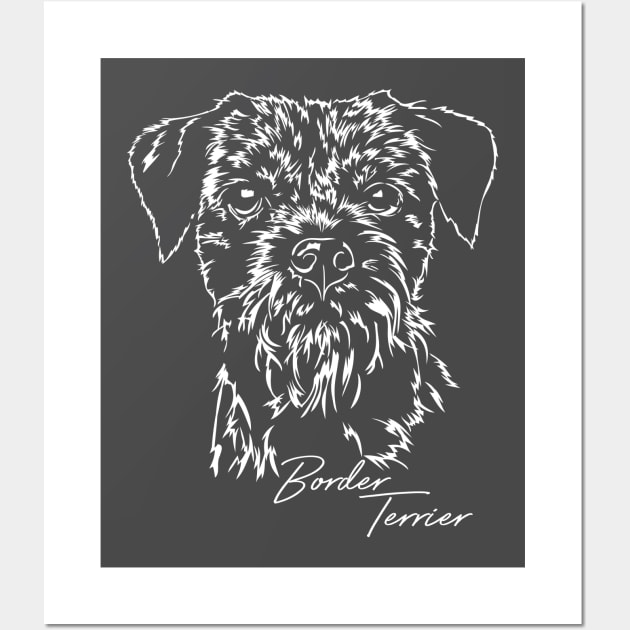 Border Terrier dog lover dog portrait Wall Art by wilsigns